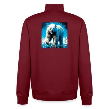 Eisbär - Unisex Organic Zip Sweatshirt von Stanley/Stella - Burgunderrot - Hinten - AI Model Male 185 dark (185cm)