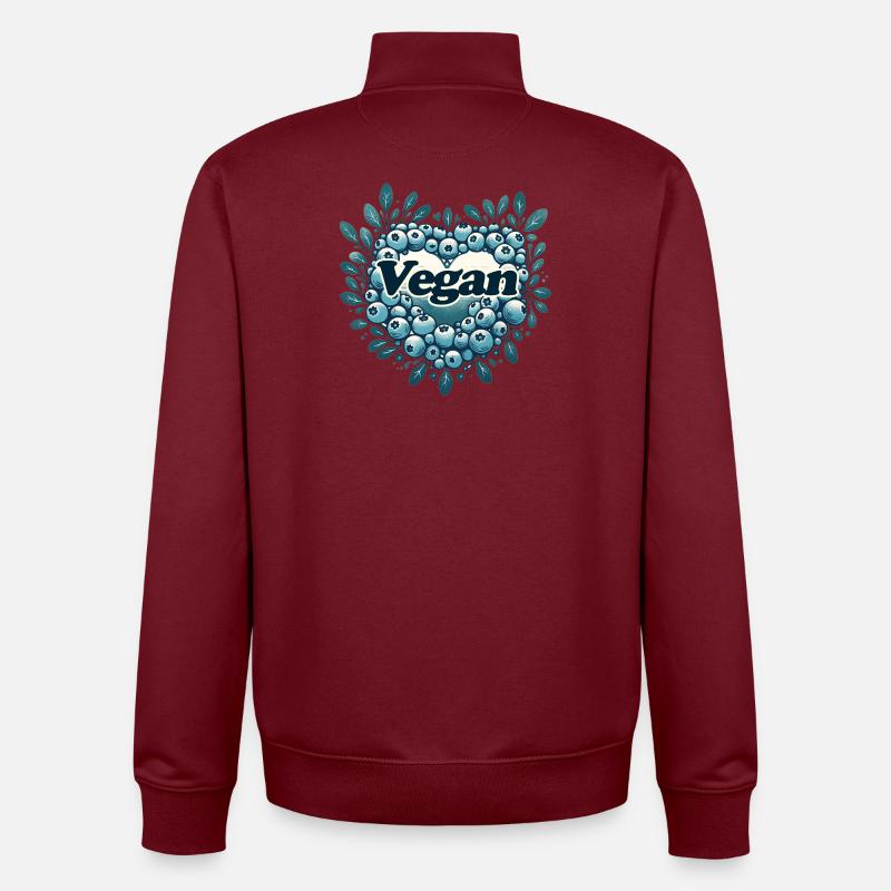 Veganes Blaubeer-Herz-Logo - Unisex Organic Zip Sweatshirt von Stanley/Stella - Burgunderrot