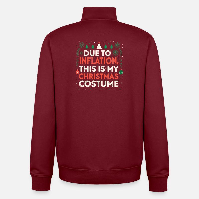 Costume Noël face à l'inflation - Sweat zippé unisexe en coton bio Stanley/Stella - bordeaux