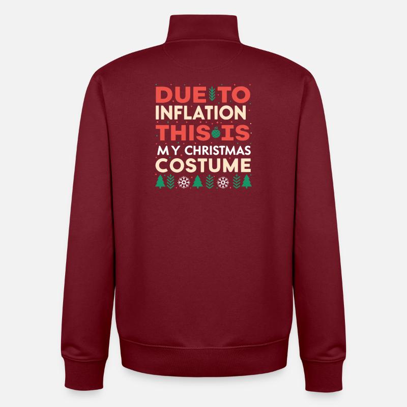 Weihnachtskostüm Humor Inflation - Unisex Organic Zip Sweatshirt von Stanley/Stella - Burgunderrot