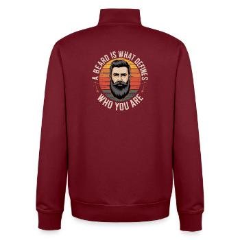 Une barbe définit qui vous êtes Style rétro - Sweat zippé unisexe en coton bio Stanley/Stella - bordeaux - Dos - AI Model Male 185 dark (185cm)