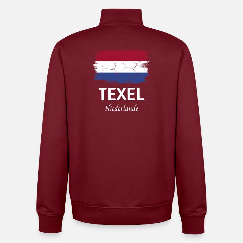 Texel - Sweat zippé unisexe en coton bio Stanley/Stella - bordeaux