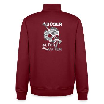 Evil Old Father Skull - Unisex Organic Zip Sweatshirt by Stanley/Stella - burgundy - Back - AI Model Male 185 dark (185cm)