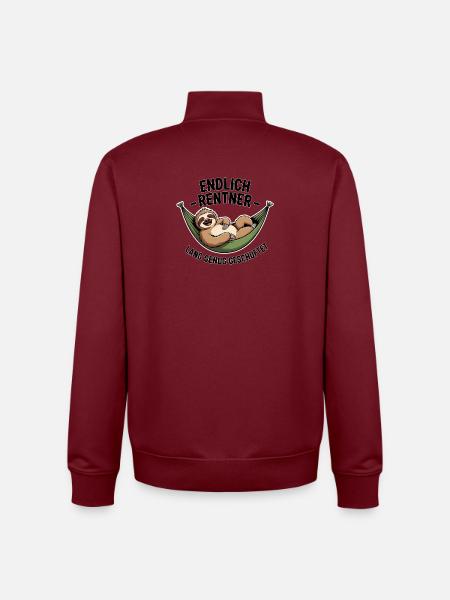 Endlich Rentner – Ruhestand, Spruch, Geschenkidee - Unisex Organic Zip Sweatshirt von Stanley/Stella - Burgunderrot