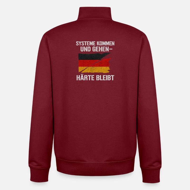Systems come and go – toughness remains - Unisex Organic Zip Sweatshirt by Stanley/Stella - burgundy