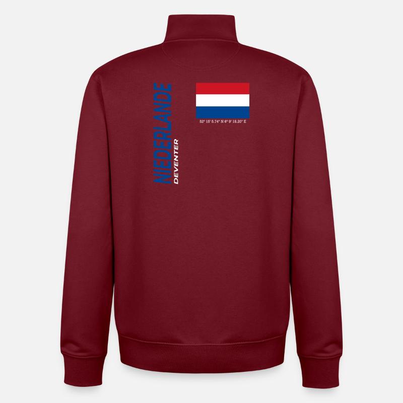 Deventer - Sweat zippé unisexe en coton bio Stanley/Stella - bordeaux