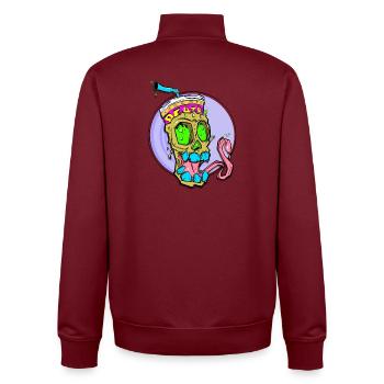 Neon Schädel mit Farbschock - Unisex Organic Zip Sweatshirt von Stanley/Stella - Burgunderrot - Hinten - AI Model Male 185 dark (185cm)