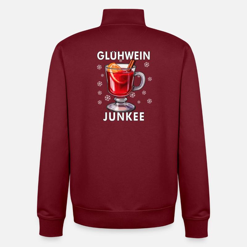 MULLED WINE JUNKEE - Unisex Organic Zip Sweatshirt by Stanley/Stella - burgundy