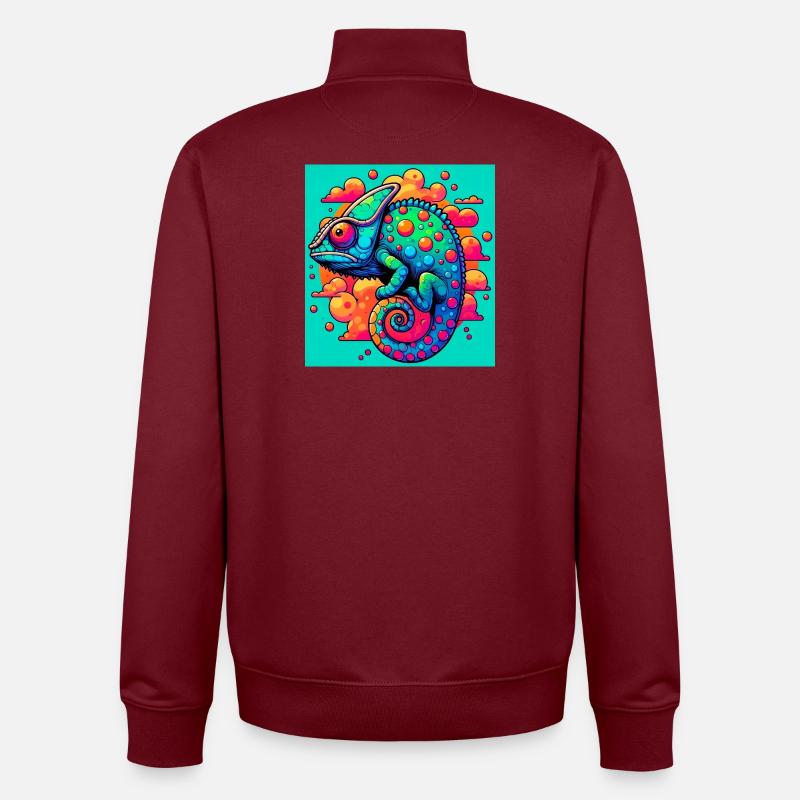 Chamäleon - Unisex Organic Zip Sweatshirt von Stanley/Stella - Burgunderrot
