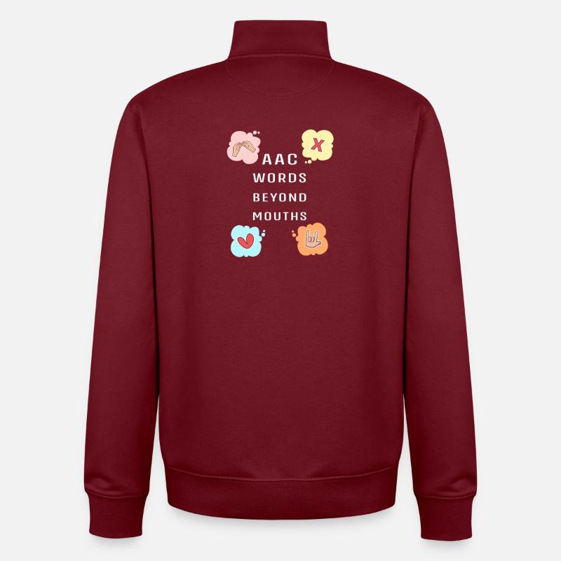AAC Communication SLP Sign Language - Unisex Organic Zip Sweatshirt by Stanley/Stella - burgundy
