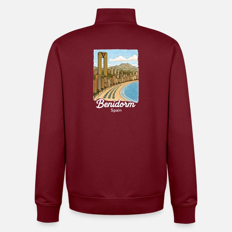 Benidorm Spanien - Unisex Organic Zip Sweatshirt von Stanley/Stella - Burgunderrot
