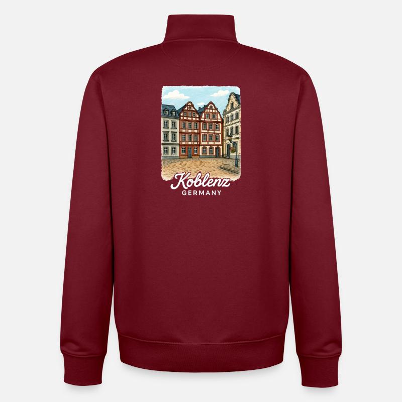 Coblence - Sweat zippé unisexe en coton bio Stanley/Stella - bordeaux