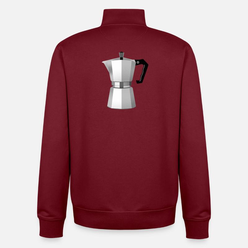 Café? - Sweat zippé unisexe en coton bio Stanley/Stella - bordeaux