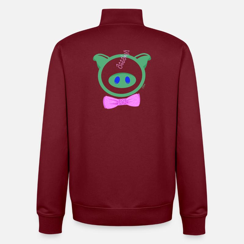 HoOoOh! Le Cochon Chic - Sweat zippé unisexe en coton bio Stanley/Stella - bordeaux