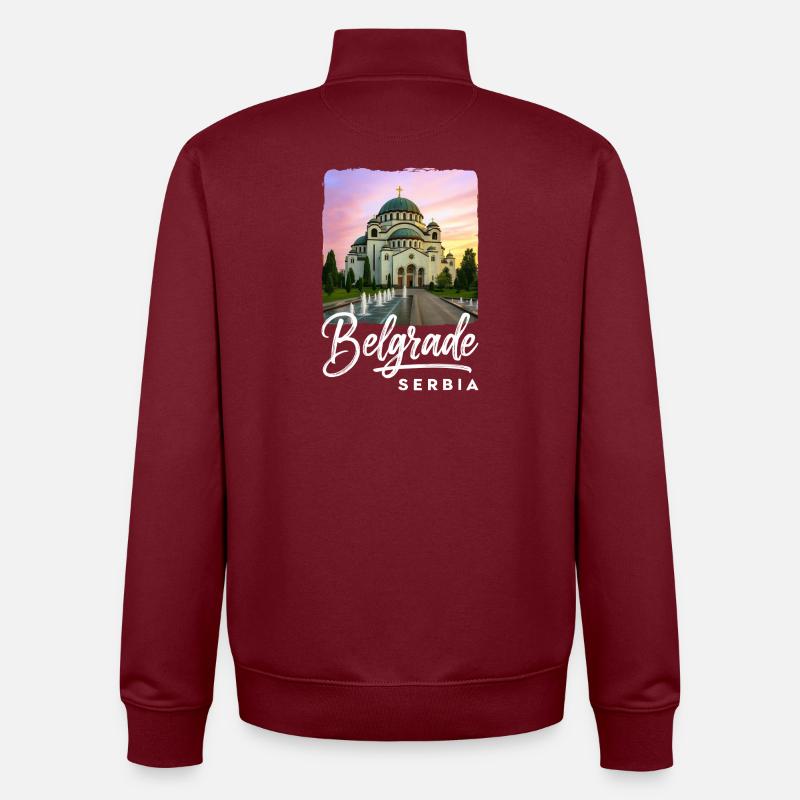 Belgrad Serbien - Unisex Organic Zip Sweatshirt von Stanley/Stella - Burgunderrot
