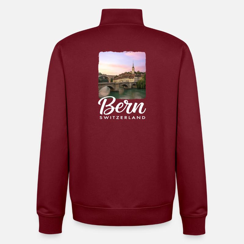Bern Schweiz - Unisex Organic Zip Sweatshirt von Stanley/Stella - Burgunderrot