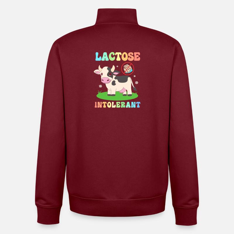 Flatulence Milk Allergy Lactose Intolerance - Unisex Organic Zip Sweatshirt by Stanley/Stella - burgundy