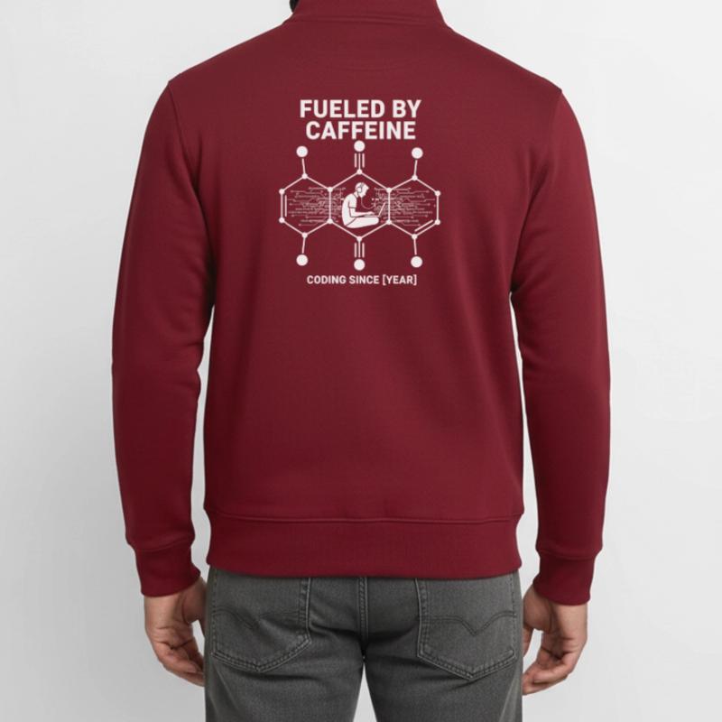 Fueled by Caffeine Coding Shirt | Programmierer Unisex Organic Zip Sweatshirt von Stanley/Stella