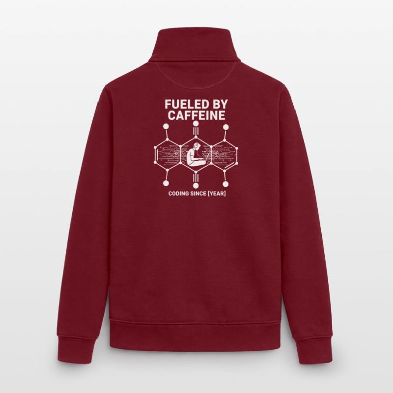 Fueled by Caffeine Coding Shirt | Programmierer Unisex Organic Zip Sweatshirt von Stanley/Stella