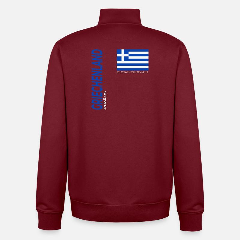 Pirée - Sweat zippé unisexe en coton bio Stanley/Stella - bordeaux