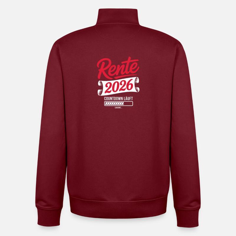 Rente 2026 Countdown Logo - Unisex Organic Zip Sweatshirt von Stanley/Stella - Burgunderrot