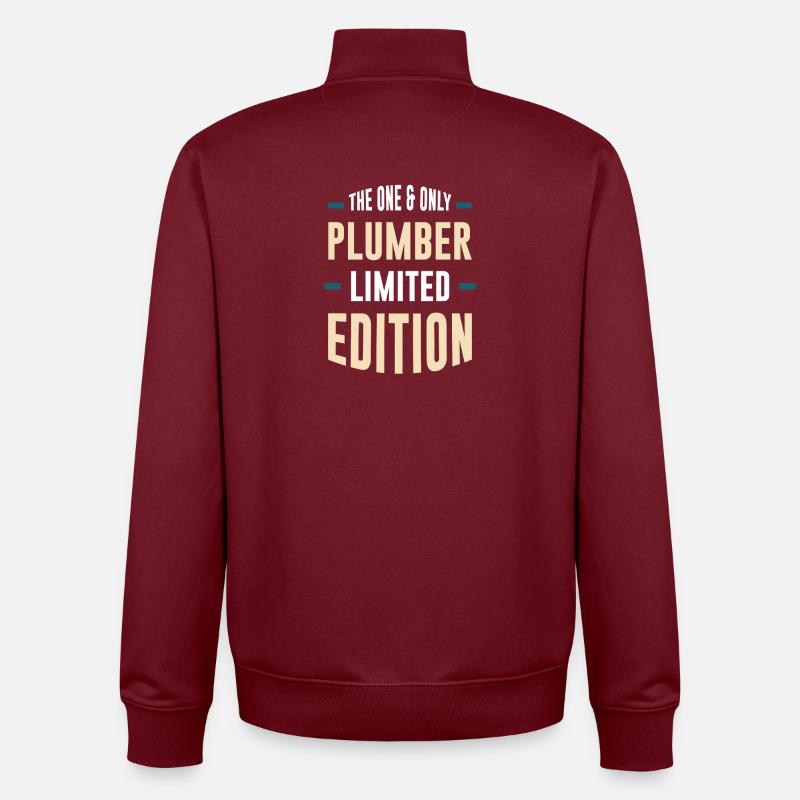Klempner Limited Edition - Unisex Organic Zip Sweatshirt von Stanley/Stella - Burgunderrot