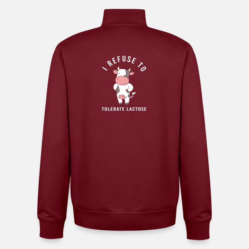 Milk Allergy Lactose Intolerance Flatulence - Unisex Organic Zip Sweatshirt by Stanley/Stella - burgundy