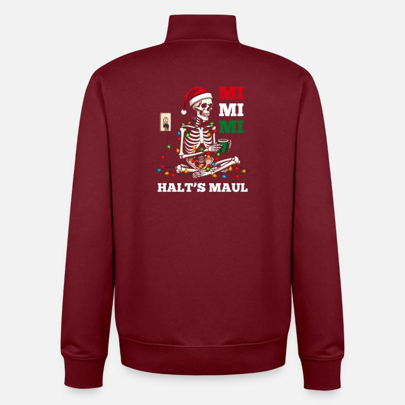 Noël Noël squelette de Noël - Sweat zippé unisexe en coton bio Stanley/Stella - bordeaux