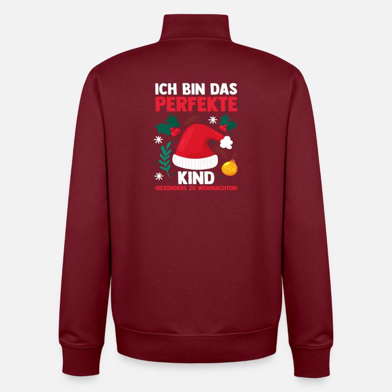 Noël du Père Noël - Sweat zippé unisexe en coton bio Stanley/Stella - bordeaux