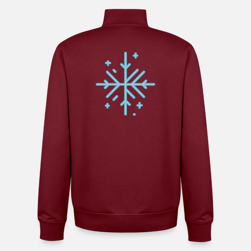 FLOCON DE NEIGE - Sweat zippé unisexe en coton bio Stanley/Stella - bordeaux