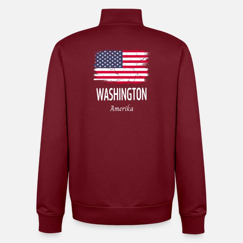 Washington - Sweat zippé unisexe en coton bio Stanley/Stella - bordeaux