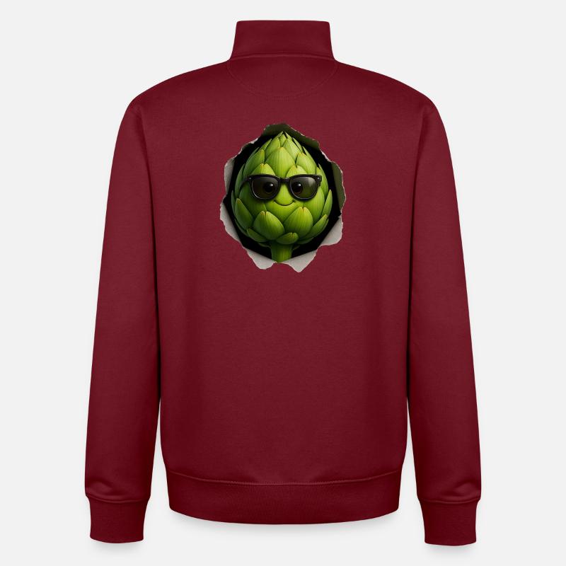 Artichaut - Sweat zippé unisexe en coton bio Stanley/Stella - bordeaux
