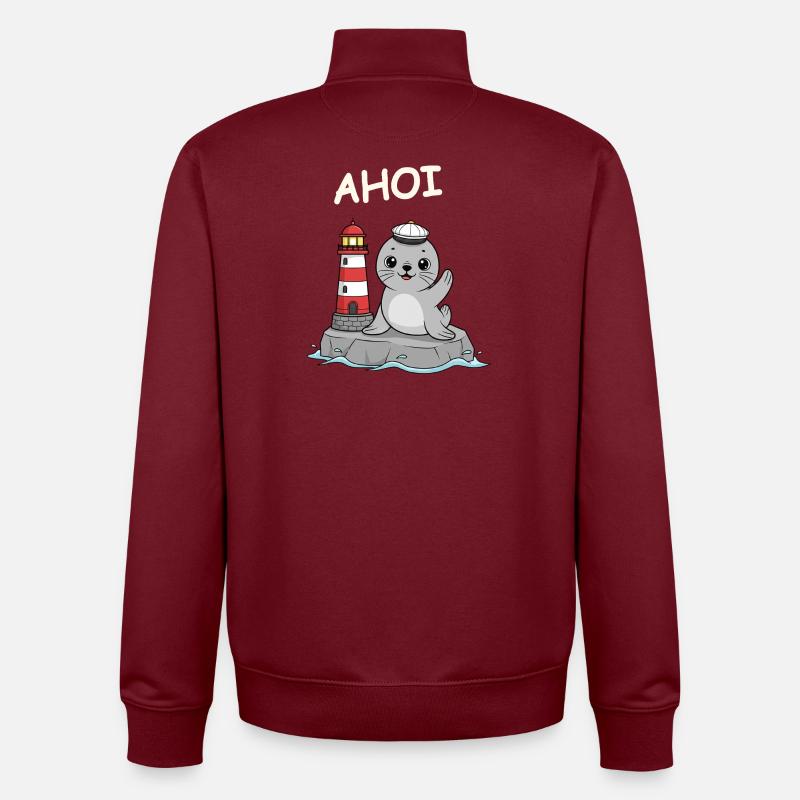 Scellez le bébé ahoy - Sweat zippé unisexe en coton bio Stanley/Stella - bordeaux