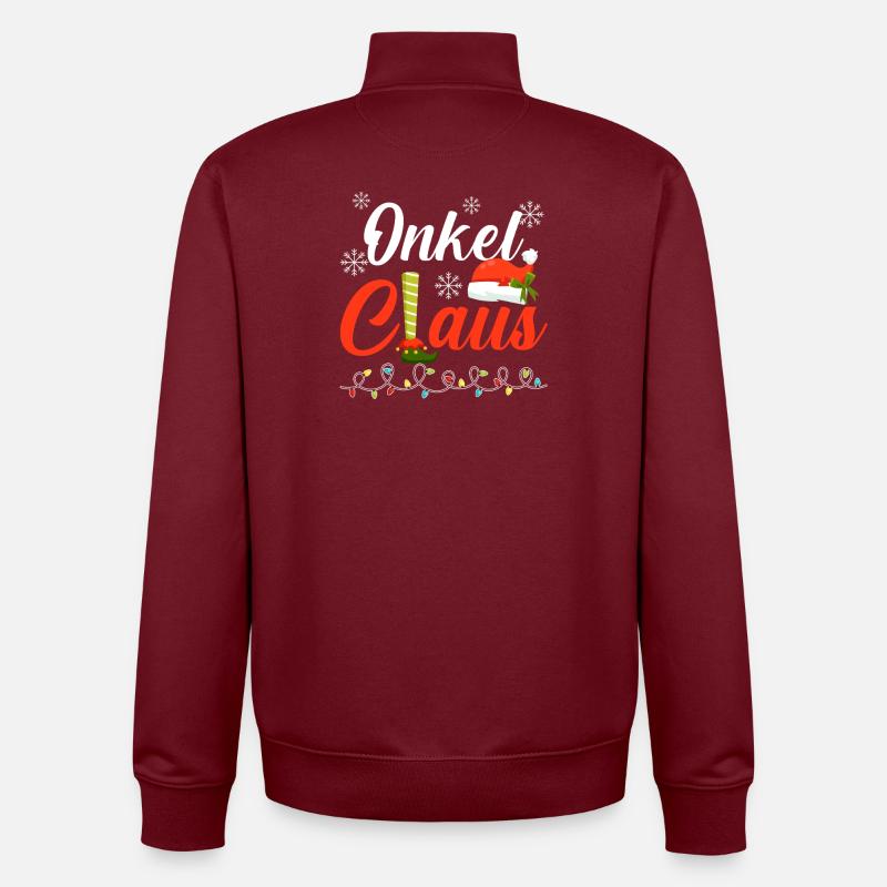 Père Noël Oncle Noël - Sweat zippé unisexe en coton bio Stanley/Stella - bordeaux