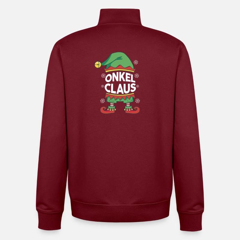 Père Noël Oncle Noël - Sweat zippé unisexe en coton bio Stanley/Stella - bordeaux