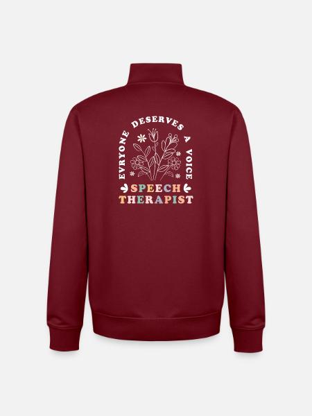 Speech therapist, speech therapist, speech therapy - Unisex Organic Zip Sweatshirt by Stanley/Stella - burgundy