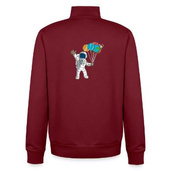 Süßer Astronaut Planet Balloons 5. Geburtstagsparty - Unisex Organic Zip Sweatshirt von Stanley/Stella - Burgunderrot - Hinten - AI Model Male 185 dark (185cm)