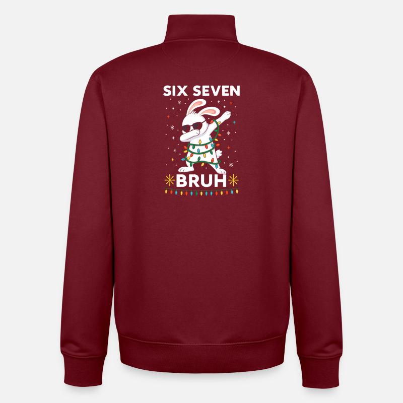 Rabbit_six_seven bouillon - Sweat zippé unisexe en coton bio Stanley/Stella - bordeaux