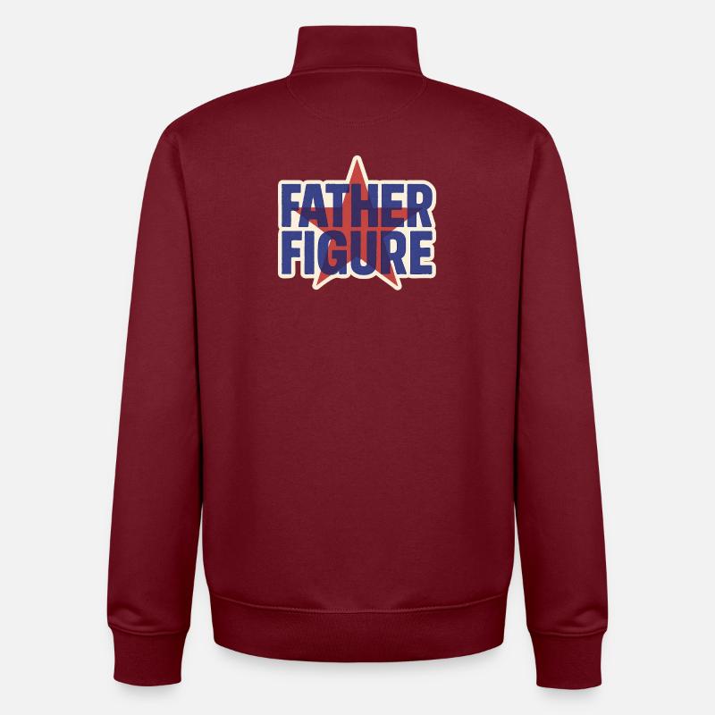 Logo rétro Étoile Father Figure - Sweat zippé unisexe en coton bio Stanley/Stella - bordeaux
