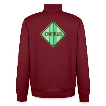 Geschenk für Vor - Unisex Organic Zip Sweatshirt von Stanley/Stella - Burgunderrot - Hinten - AI Model Male 185 dark (185cm)