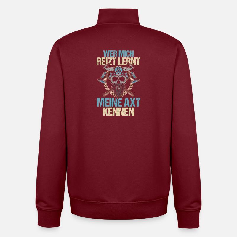 Mittelalter Schildwall Mittelaltermarkt Wikinger - Unisex Organic Zip Sweatshirt von Stanley/Stella - Burgunderrot