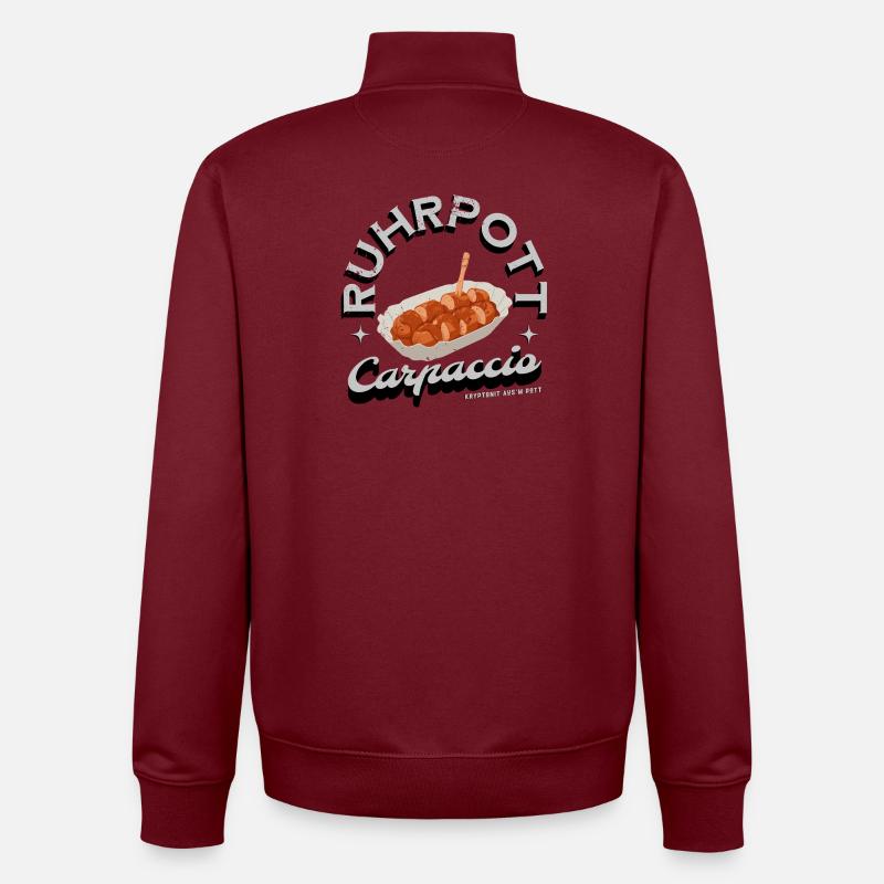 Ruhrpott Carpaccio Currywurst - Unisex Organic Zip Sweatshirt von Stanley/Stella - Burgunderrot