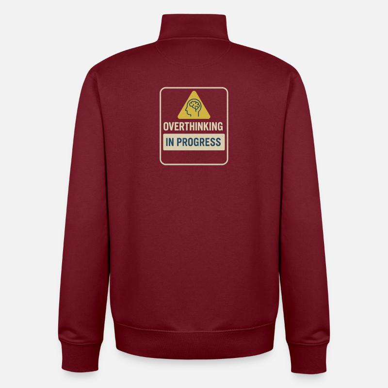 Insigne de suranalyse en progrès - Sweat zippé unisexe en coton bio Stanley/Stella - bordeaux