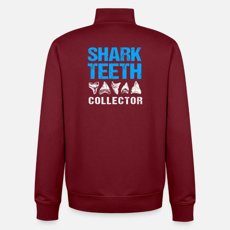 Dents de requin Dents de requin Dents de requin - Sweat zippé unisexe en coton bio Stanley/Stella - bordeaux