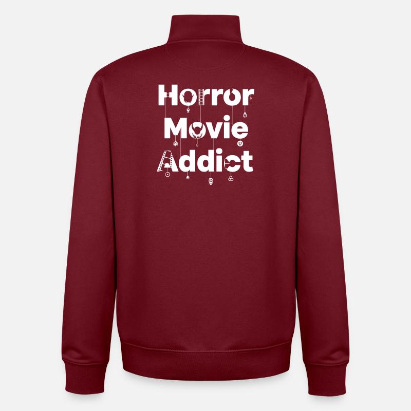 accro aux films d’horreur - Sweat zippé unisexe en coton bio Stanley/Stella - bordeaux