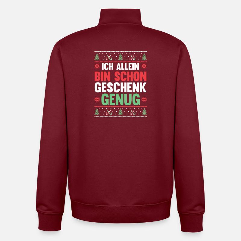 Noël du Père Noël - Sweat zippé unisexe en coton bio Stanley/Stella - bordeaux