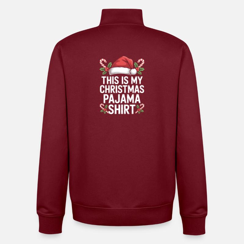 Ce t-shirt de pyjama de Noël - Sweat zippé unisexe en coton bio Stanley/Stella - bordeaux