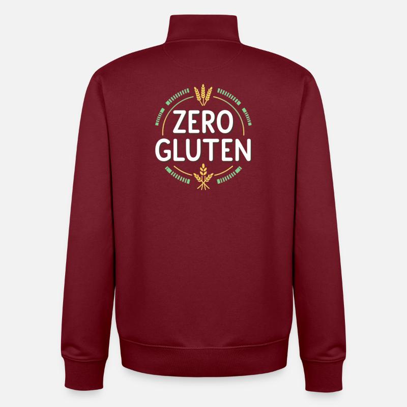 Zero Gluten - Unisex Organic Zip Sweatshirt von Stanley/Stella - Burgunderrot