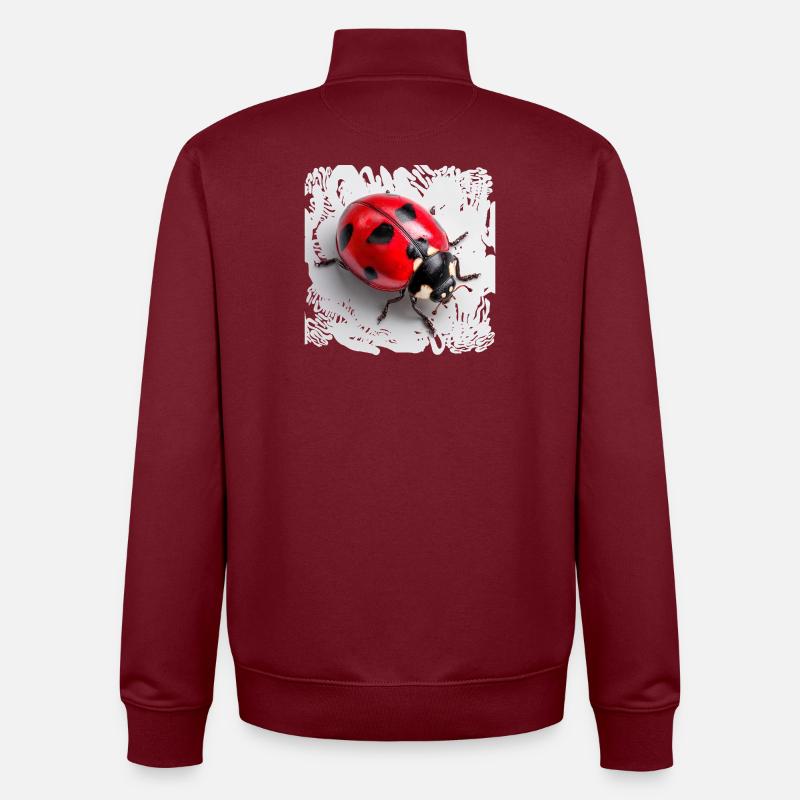 Roter Marienkäfer Muster Siebenpunkt - Unisex Organic Zip Sweatshirt von Stanley/Stella - Burgunderrot