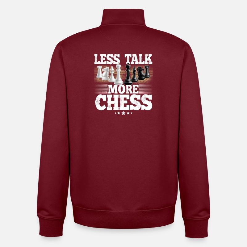 Échecs - Sweat zippé unisexe en coton bio Stanley/Stella - bordeaux